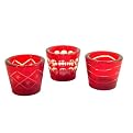 Glass Votive Cups - Red (Set of 3)