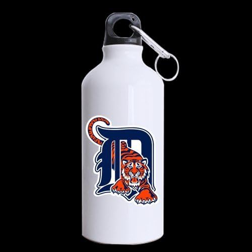 Custom Detroit Tigers Team Logo Sports Water Bottle White Aluminum For Traveling Climbing Hiking Yago 13.5oz