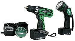 Factory-Reconditioned Hitachi DS14DVF3 14.4-Volt Ni-Cad 3/8-inch Cordless Drill/Driver Kit with Flashlight