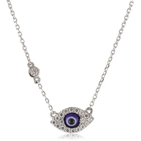 Susan Hanover Evil Eye Small Silver Crystal Eye Necklace