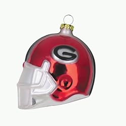 Georgia Bulldogs NCAA Glass Football Helmet Ornament (3)"