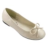 Kids Ballerina Style Flats Girl's Shoes Pearl Ivory