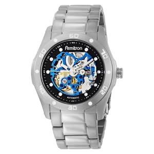 41MEaEOGxqL. SL500 AA300  Armitron Mens 204406BISV Automatic Silver Tone with Black and Blue Accents Dress Watch