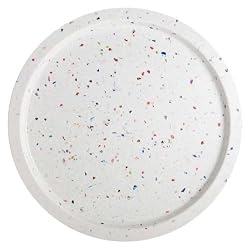 Zak Designs White Confetti 14-Inch Round Serve Tray