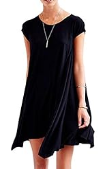 Round Neck Polyester Above the Knee High-Low-Hem Short Vintage  Dress