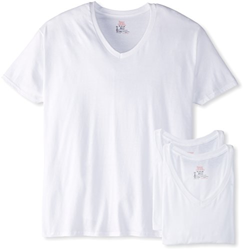 Hanes Men's 3 Pack Ultimate V-Neck Tee, White, XX-Large