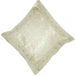 ShalinCraft Pillowcases Decor for Home Handmade Gift From India Silk Fabric 16x16 inches (bcbr262)