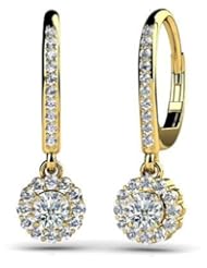 1.00 ct Ladys Diamond Drop Earrings in 18 karat Yellow Gold
