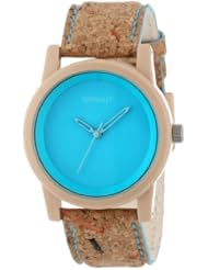 Sprout Unisex ST/5516BLCK Light Blue Dial Cork Strap Eco-Friendly Watch