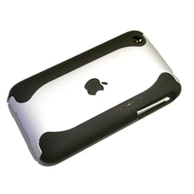 Black & Silver 2-piece hard case & vinyl screen protector package for the Apple iPhone 3G