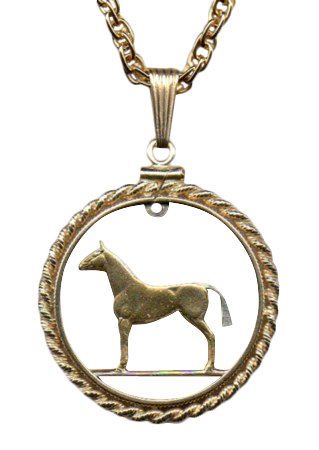 Stunning World 2-toned Nautical Gold and Sterling Silver Cut Coin Necklace Pendant Women's Men's Jewelry - Irish 20 Pence