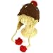 Winter Cupcake Pompom Ski Toddler Kids Girl 1-5 Age Knit Trapper Beanie Hat Brown