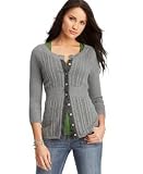 DKNY - DKNY Jeans Satin-Trim Pointelle Cardigan Sweater