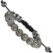 10mm Hematite Black Diamond Czech Crystal Shamballa Bracelet