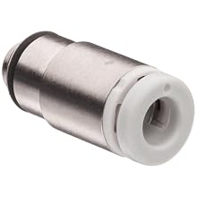 SMC KJS-M Stainless Steel One-Touch Tube Fitting, Hex Socket Male Adapter, Tube OD x M Male