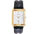 Bulova Men's Black Tortoise Shell Leather Strap Watch #97B40