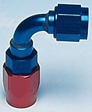 Earl's 809110 Swivel-Seal Blue And Red Anodized Aluminum 90-Degree -10AN Female to -10AN Hose End
