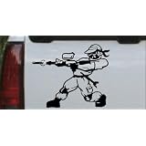 6in X 4.9in Black -- Paintball Man Sports Car Window Wall Laptop Decal Sticker by Rad Dezigns