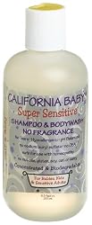 California Baby Super Sensitive Shampoo and Body Wash, No Fragrance, 8.5-Ounce Bottles (Pack of 3)