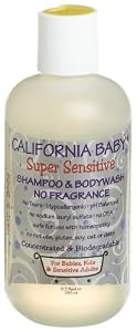 California Baby Super Sensitive Shampoo and Body Wash, No Fragrance, 8.5-Ounce Bottles (Pack of 3)