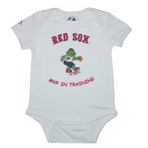Authentic MLB Boston Red Sox Baby / Infant Short Sleeve One-Piece Bodysuit / Romper / Onesie - White (Size: 18)