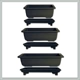 Three Piece Bonsai Pot Set With Humidity Trays 8/10/12 from joeobnsai
