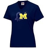 Nike Michigan Wolverines Navy Blue Ladies Double Logo T-shirt