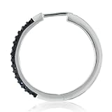 1/4ct tw Black Diamond Hoop Earrings set in Sterling SIlver 41MF0Hmk L. SL160 1/4ct tw Black Diamond Hoop Earrings set in Sterling SIlver