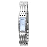 MOVADO Watch:Movado Women's 606302 Esperanza Baguette Stainless-Steel Bracelet Blue Mother-of-Pearl Dial Watch