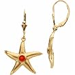 Genuine Mexican Fire Opal Starfish Earring