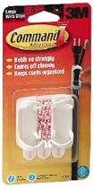 3M Large Cord Clips with Command Adhesive, 2 cord clips, 3 medium strips