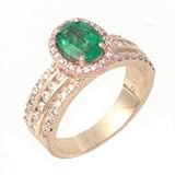 14K 1.15 CT Emerald & Diamond Band