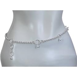 India jewellery handmade waist belly chain sterling silver 33.25 inches Length