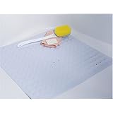 DMI Non-Slip Suction Cup Shower Mat with Drain Holes, 21 Inch Square, White