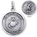 Sterling Silver St Michael United States Marine Corp Medal and 24-inch Chain