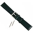 Geniune Black Leather Oilskin Chrono Watch Band 20mm