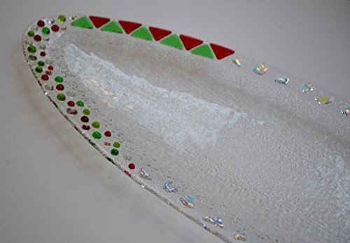 Shiny Christmas Big Oval Platter by YafitGlass