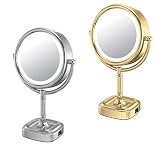 Lighted Touch Control Double Sided 5X/1X Mirror