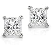 2/5ctw Diamond Princess Stud Earrings (HI/SI1-SI2) in 14K White Gold
