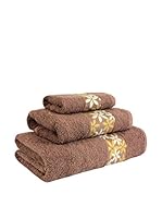 Flor De Algodón Juego De Toallas Krizan (Castaño / Marrón)