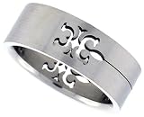 Surgical Steel 5/16 (8mm) Flat Band with Tribal Gecko Cut-Out