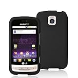 Black Silicone Rubber Gel Soft Skin Case Cover for LG Optimus M MS690 Metro ....