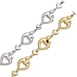 14K White Gold Mother and Child Heart Fashion Bracelet