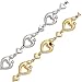 14K White Gold Mother and Child Heart Fashion Bracelet