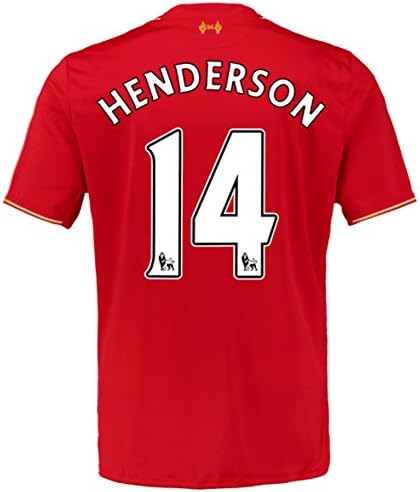 15-16 Liverpool Home 14 HENDERSON Customized Red men`s Soccer Jersey Shirt SIZE L
