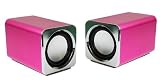 Mini computer speaker Brand New Portable Computer Speaker with Usb Plug-in + High Quality sound Speaker + Aluminium Body + Bright LED Light + 3D Sound Technology (pink)