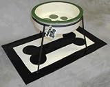 Melia Raised Wrought Iron SINGLE Dog Feeder - Straight Leg - LARGE