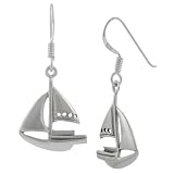 Sterling Silver Sailboat Earrings
