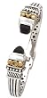 925 Silver & Onyx Cuff Bracelet with 14k Gold & Peridot Accents