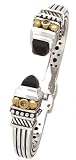 925 Silver & Onyx Cuff Bracelet with 14k Gold & Peridot Accents